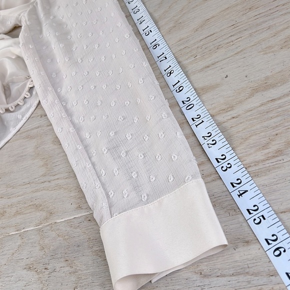 L’Agence Perry Swiss Dot Blouse Ivory Feminine Romantic Soft Neutral Size Mediu - Picture 12 of 13
